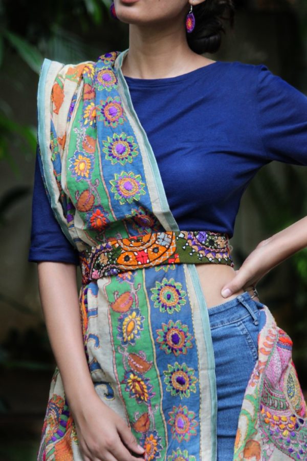 Hand Embroidered Fabric Belt By Qurcha