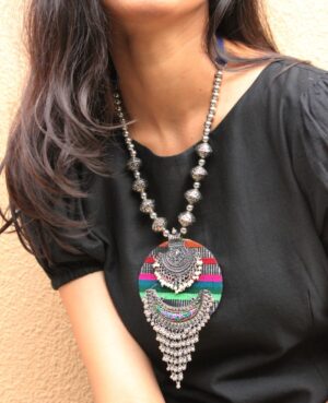 Morpankh Fabric Necklace By Qurcha